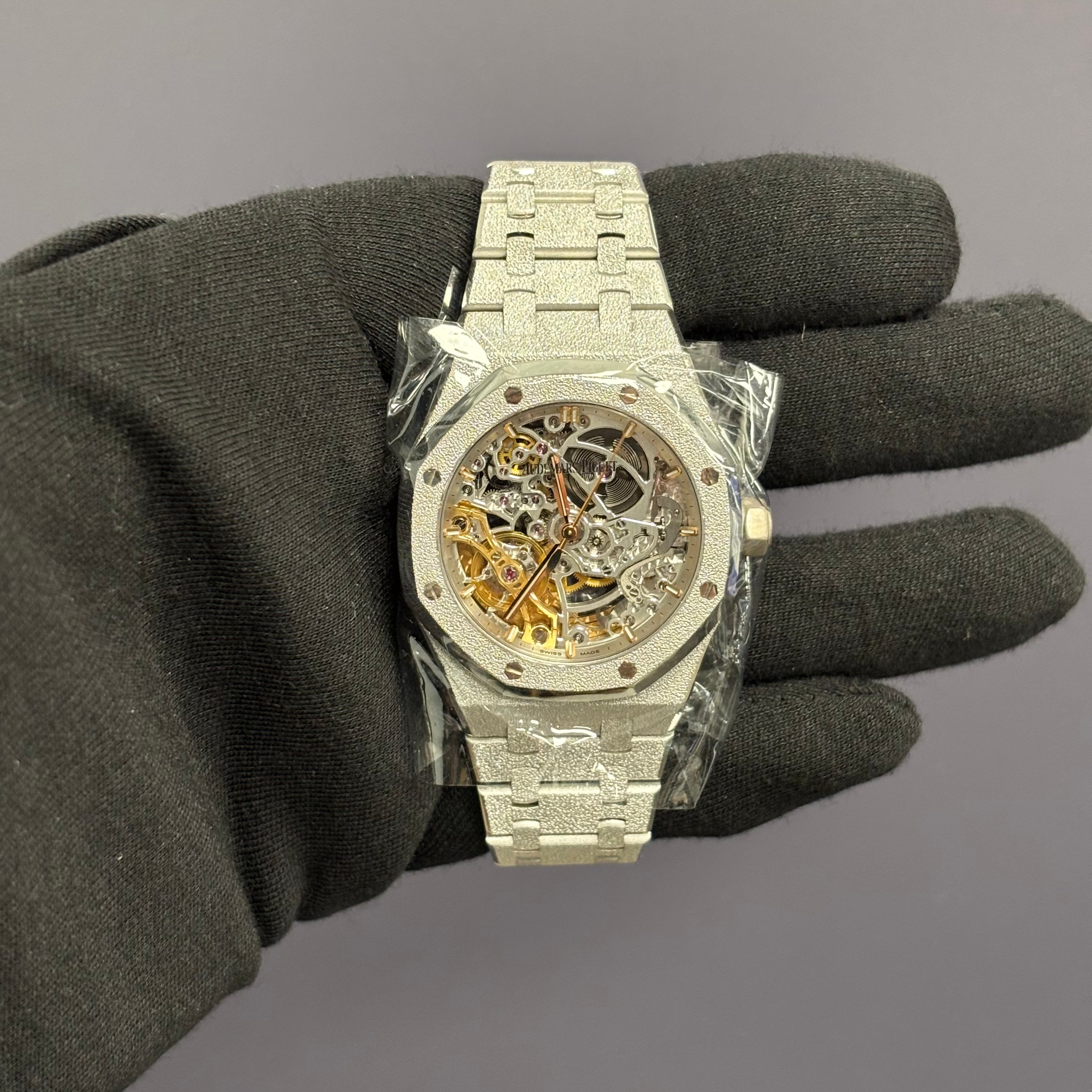 Audemars Piguet Royal Oak 37mm Openwork Dial Watch Ref# 15466BC.GG.1259BC.01 - Happy Jewelers Fine Jewelry Lifetime Warranty