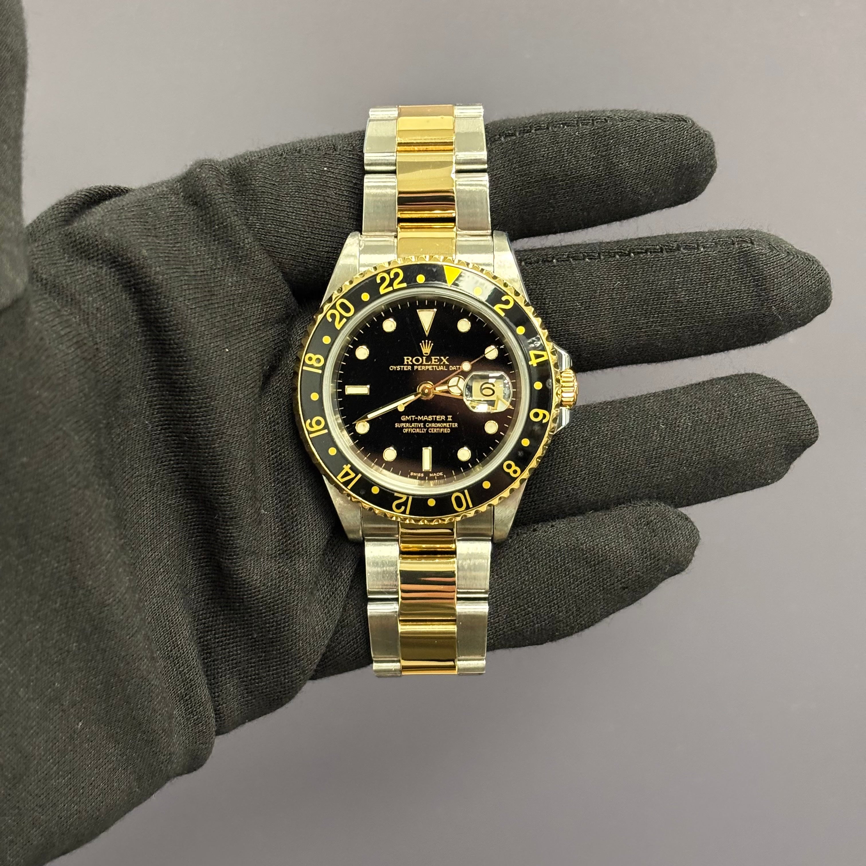 Rolex GMT-Master II 40mm Black Dial Watch Ref# 16713 - Happy Jewelers Fine Jewelry Lifetime Warranty