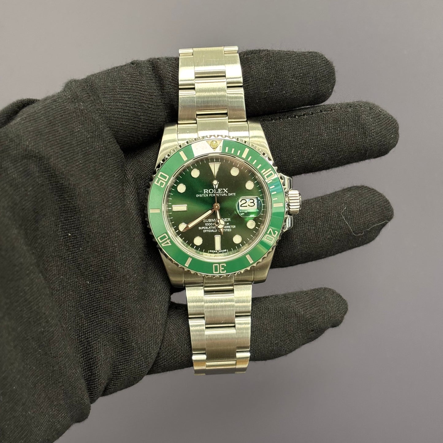 Rolex Submariner 40mm Green Dial Watch Ref# 116610LV