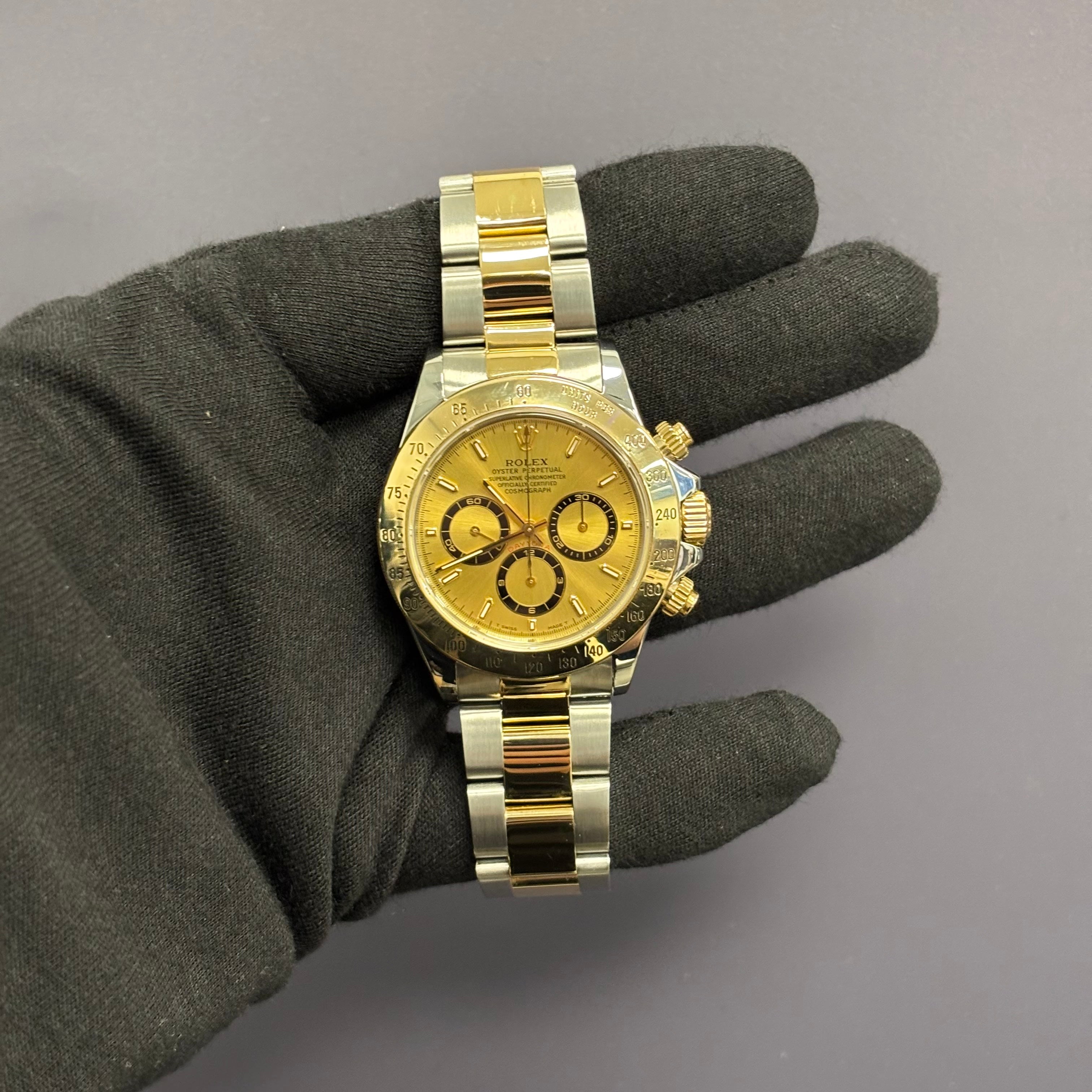 Rolex Daytona 40mm Champagne Dial Watch Ref# 16523 - Happy Jewelers Fine Jewelry Lifetime Warranty