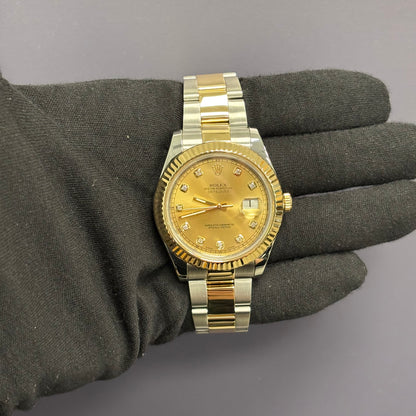 Rolex Datejust 41mm Champagne Dial Watch Ref# 116333 - Happy Jewelers Fine Jewelry Lifetime Warranty