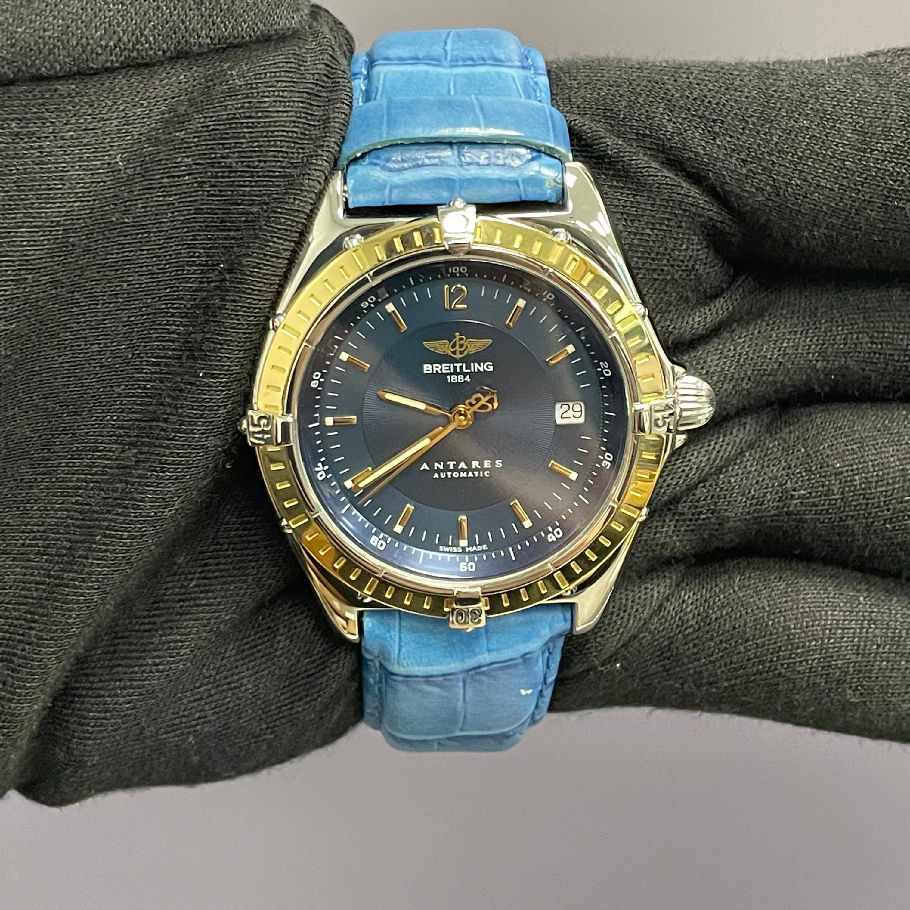 Breitling Antares 40mm Blue Dial Watch Ref# D10048 - Happy Jewelers Fine Jewelry Lifetime Warranty