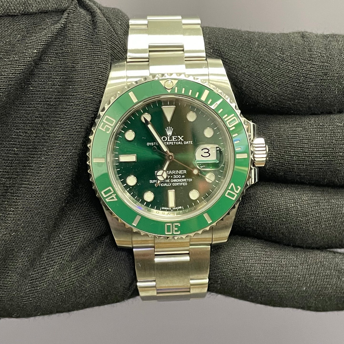 Rolex Submariner 40mm Green Dial Watch Ref# 116610LV