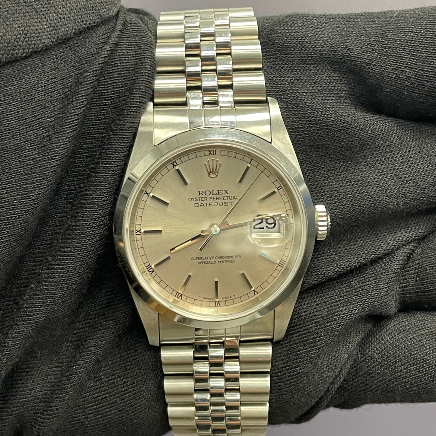 Rolex Datejust 36mm Silver Dial Watch Ref# 16200