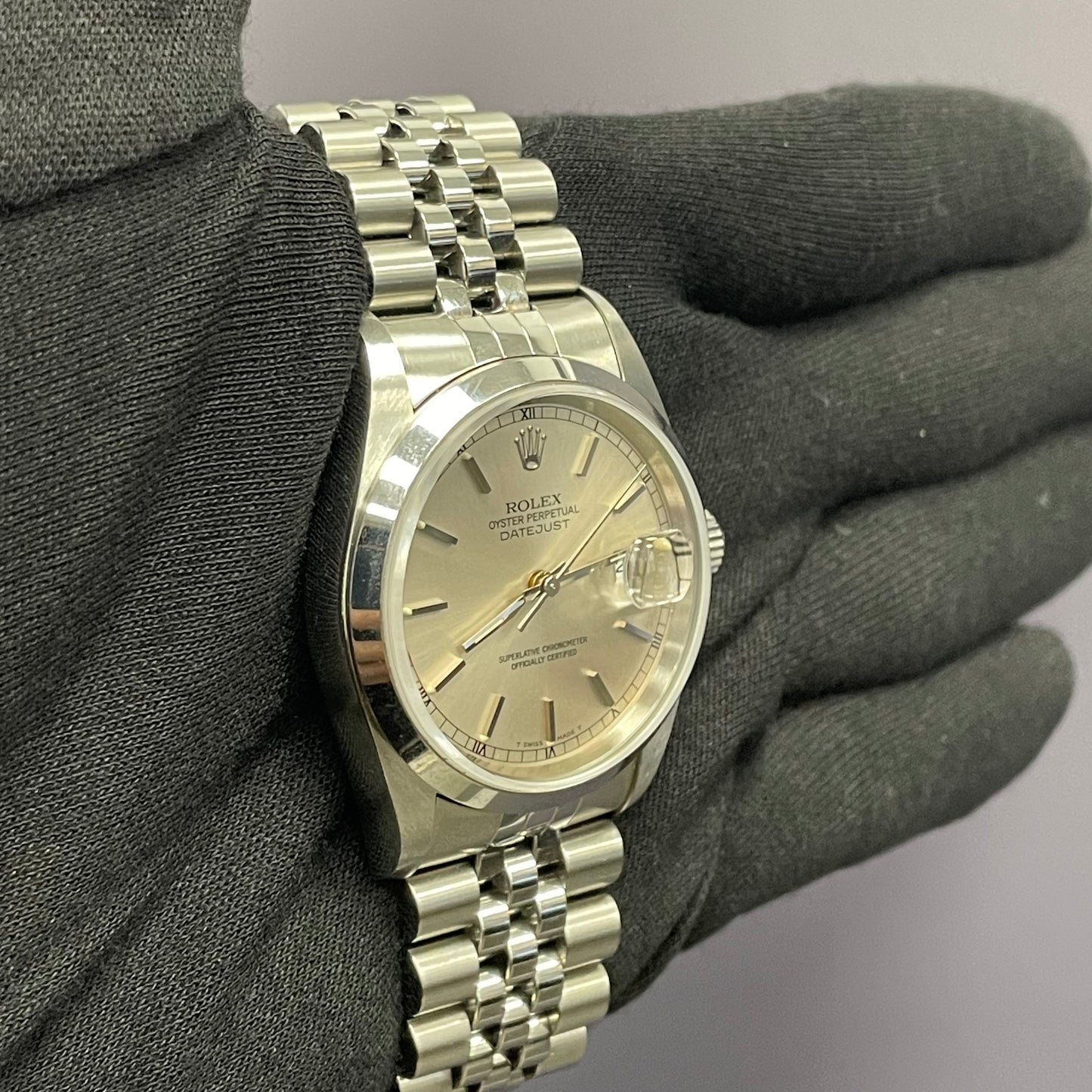 Rolex Datejust 36mm Silver Dial Watch Ref# 16200