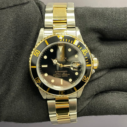 Rolex Submariner 40mm Black Dot Dial Watch Ref# 16803 - Happy Jewelers Fine Jewelry Lifetime Warranty