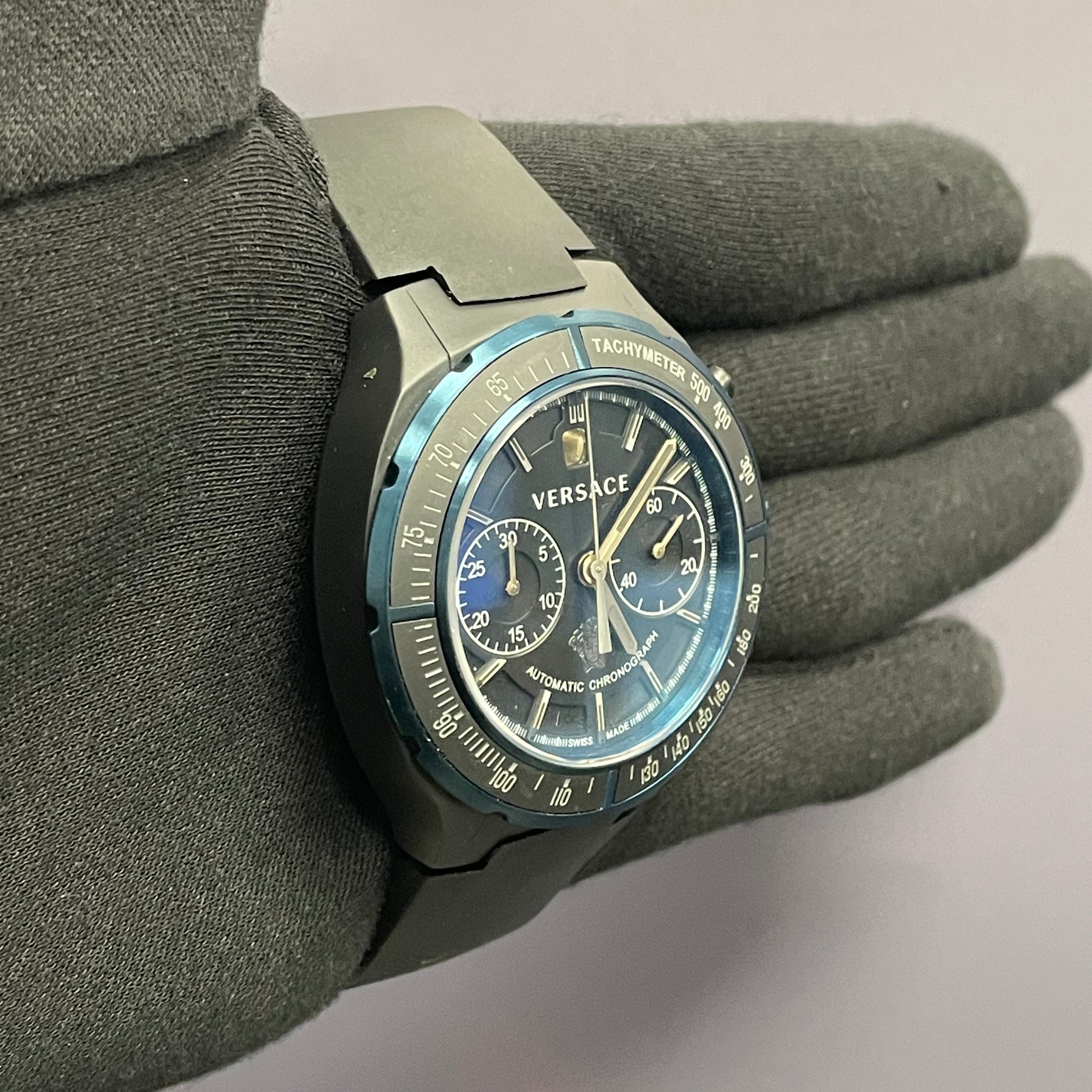 Versace Chronograph 43mm Black Dial Watch Ref# 26CCS9D009 S009 - Happy Jewelers Fine Jewelry Lifetime Warranty