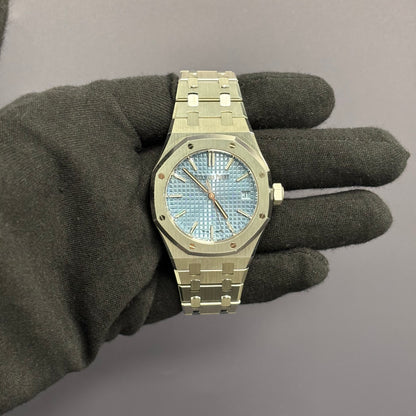 Audemars Piguet Royal Oak 37mm Blue Dial Watch Ref# 15550ST.OO.1356ST.04 - Happy Jewelers Fine Jewelry Lifetime Warranty