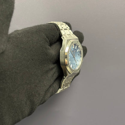 Audemars Piguet Royal Oak 37mm Blue Dial Watch Ref# 15550ST.OO.1356ST.04 - Happy Jewelers Fine Jewelry Lifetime Warranty