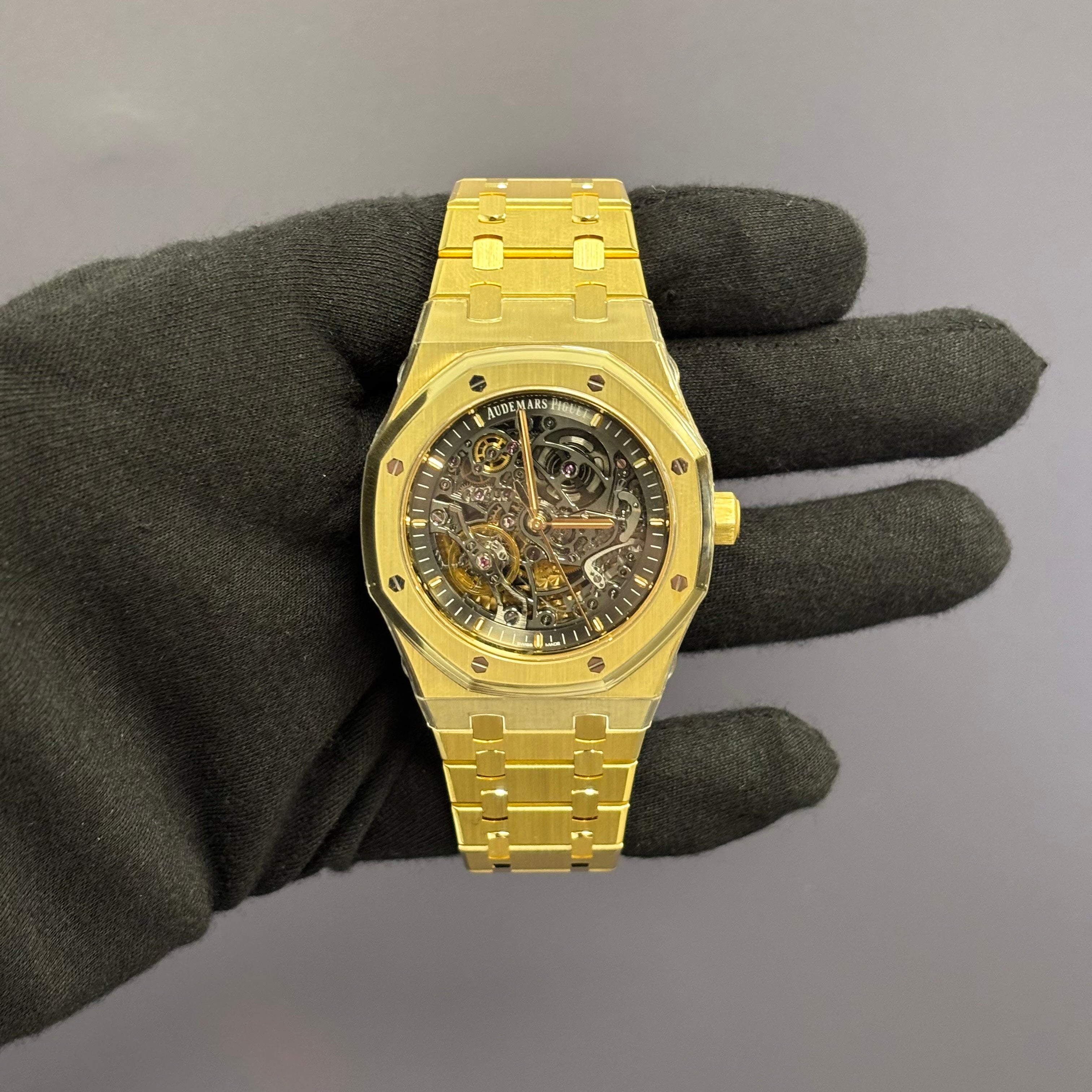 Audemars Piguet Royal Oak 41mm Openwork Dial Watch Ref# 15407BA.OO.1220BA.01 - Happy Jewelers Fine Jewelry Lifetime Warranty