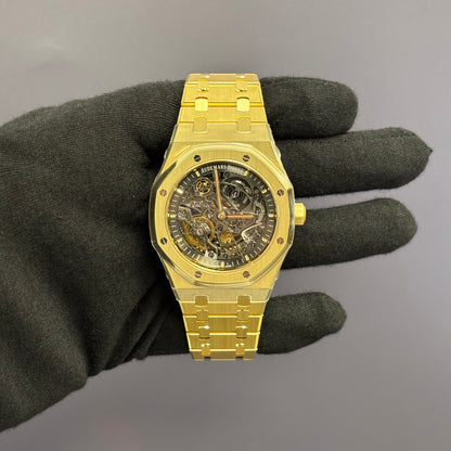 Audemars Piguet Royal Oak 41mm Openwork Dial Watch Ref# 15407BA.OO.1220BA.01 - Happy Jewelers Fine Jewelry Lifetime Warranty