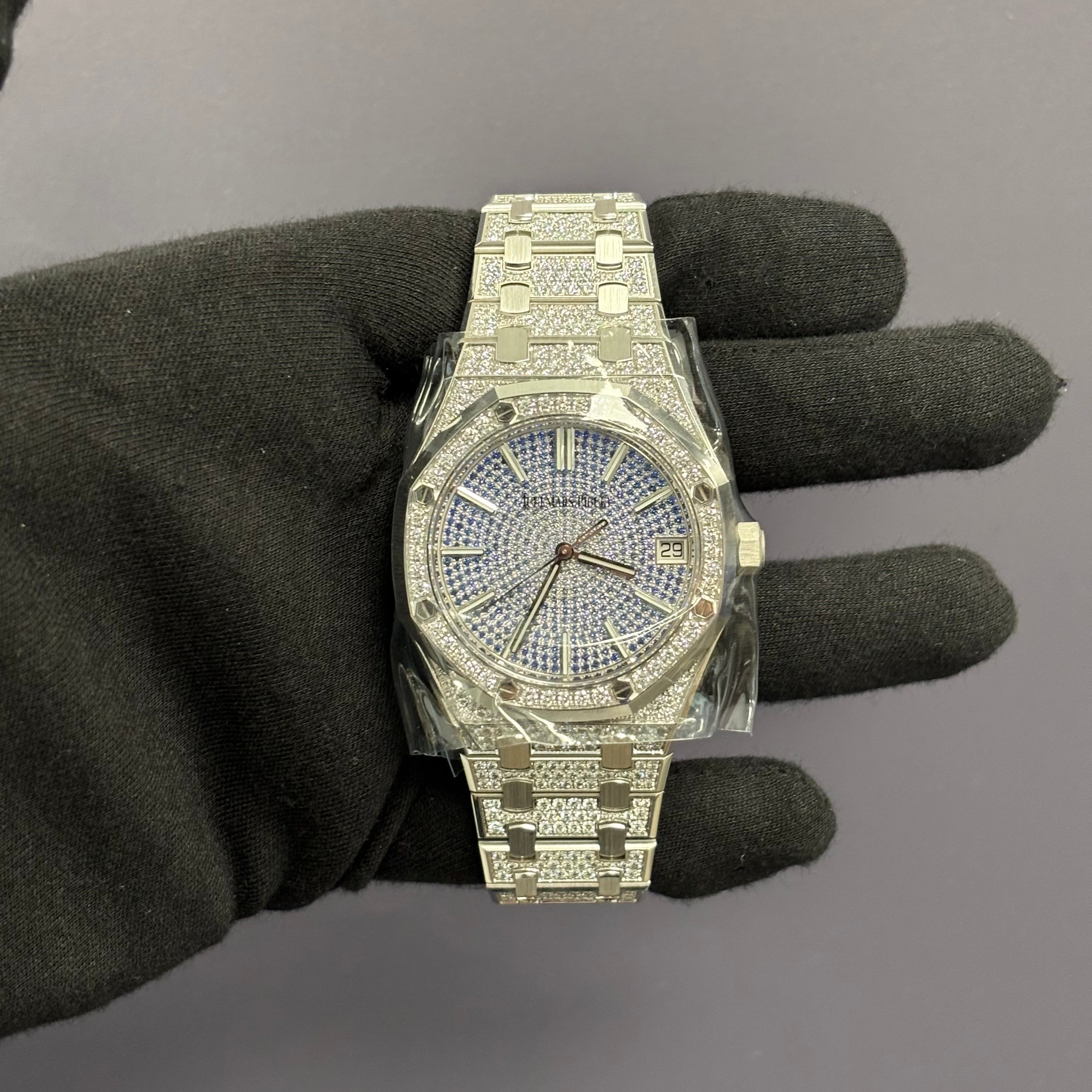 Audemars Piguet Royal Oak 41mm Pave Dial Watch Ref# 15512BC.ZZ.1322BC.01 - Happy Jewelers Fine Jewelry Lifetime Warranty