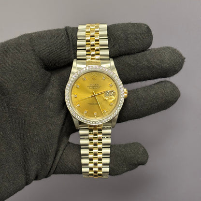 Rolex Datejust 36mm Champagne Dial Watch Ref# 16233 - Happy Jewelers Fine Jewelry Lifetime Warranty