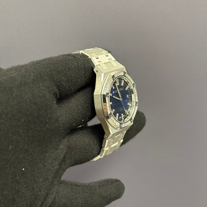 Audemars Piguet Royal Oak 34mm Blue Dial Watch Ref# 77451BC.ZZ.1261BC.01 - Happy Jewelers Fine Jewelry Lifetime Warranty