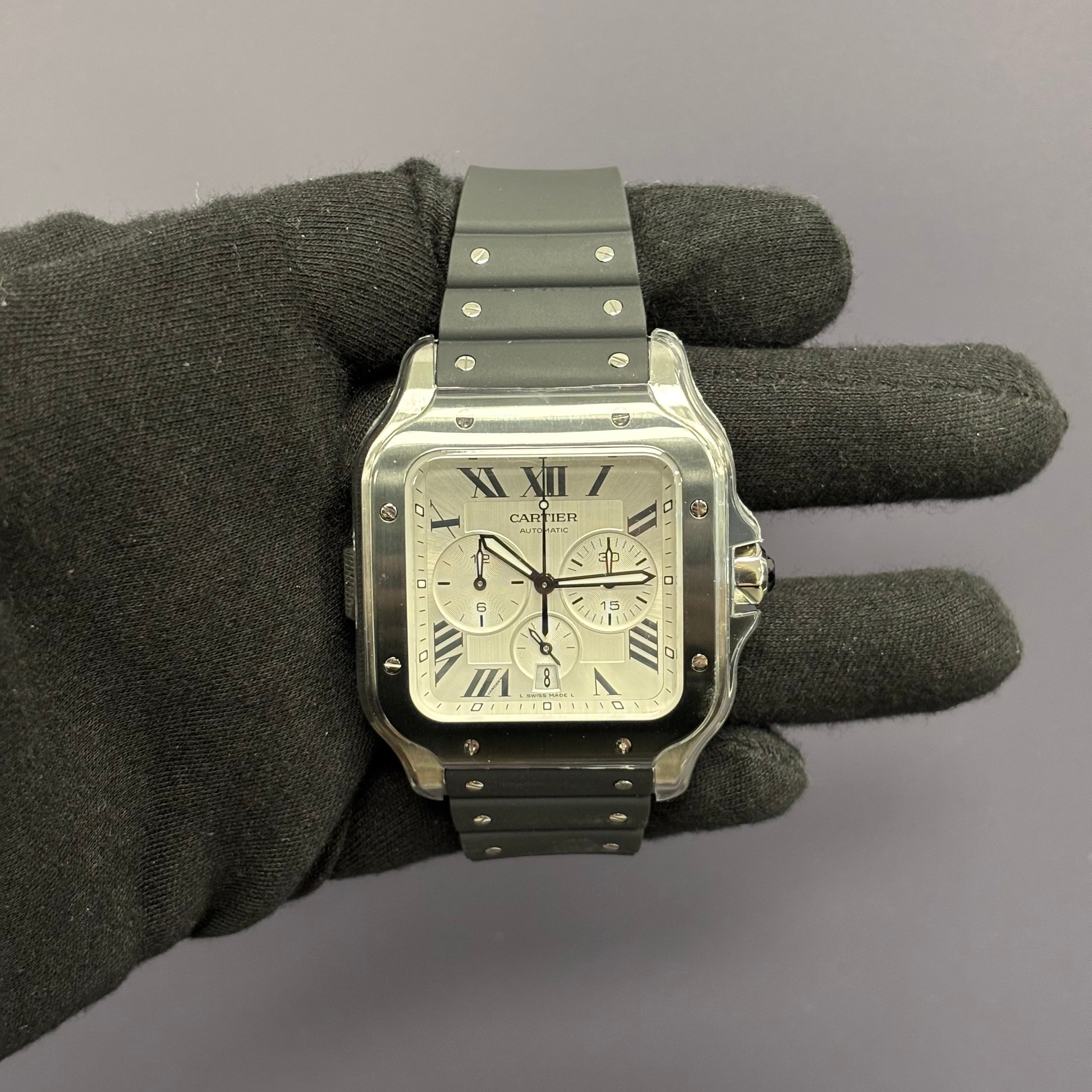 Cartier Santos 43.3mm White Dial Watch Ref# WSSA0017 - Happy Jewelers Fine Jewelry Lifetime Warranty