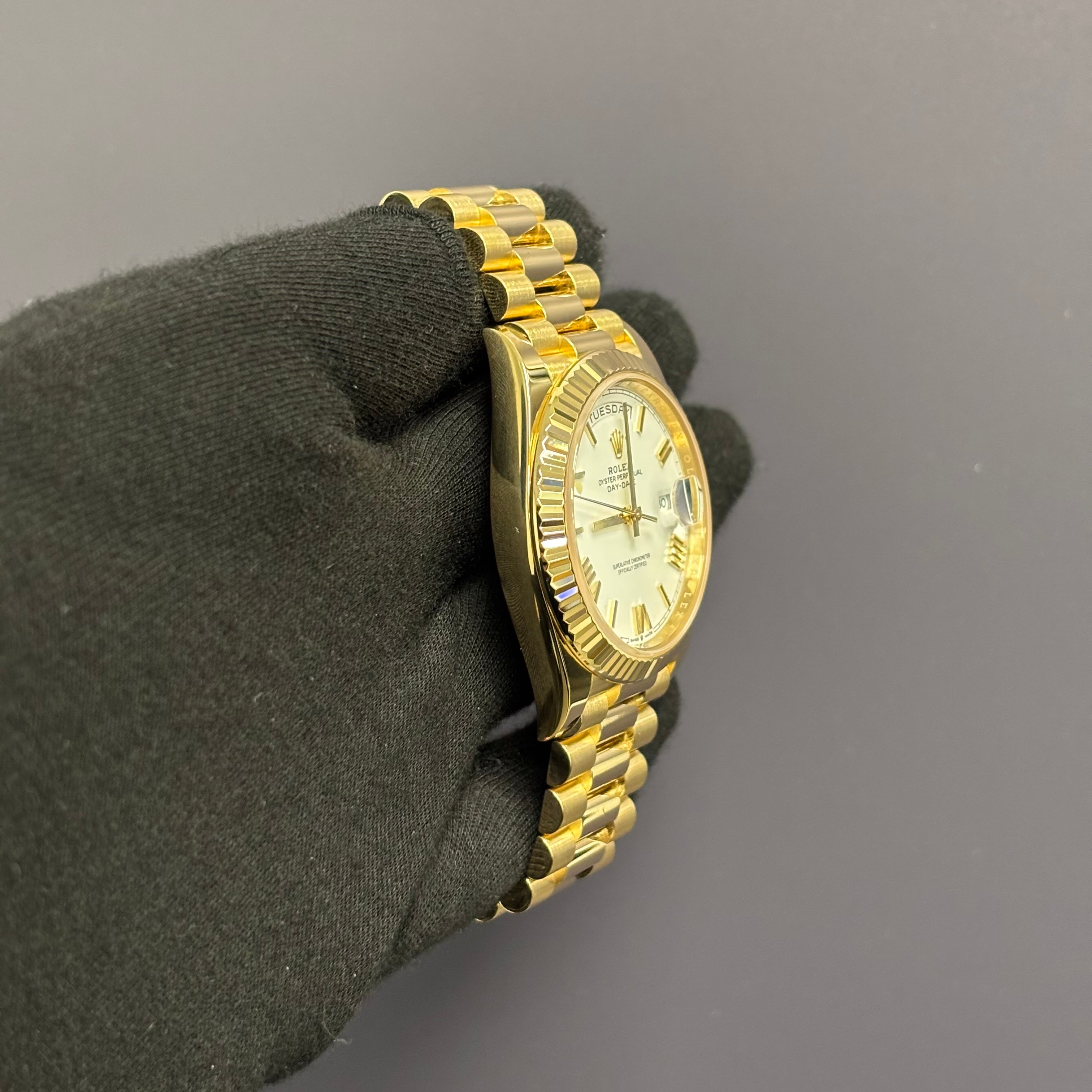 Rolex Day-Date 40mm White Dial Watch Ref# 228238 - Happy Jewelers Fine Jewelry Lifetime Warranty