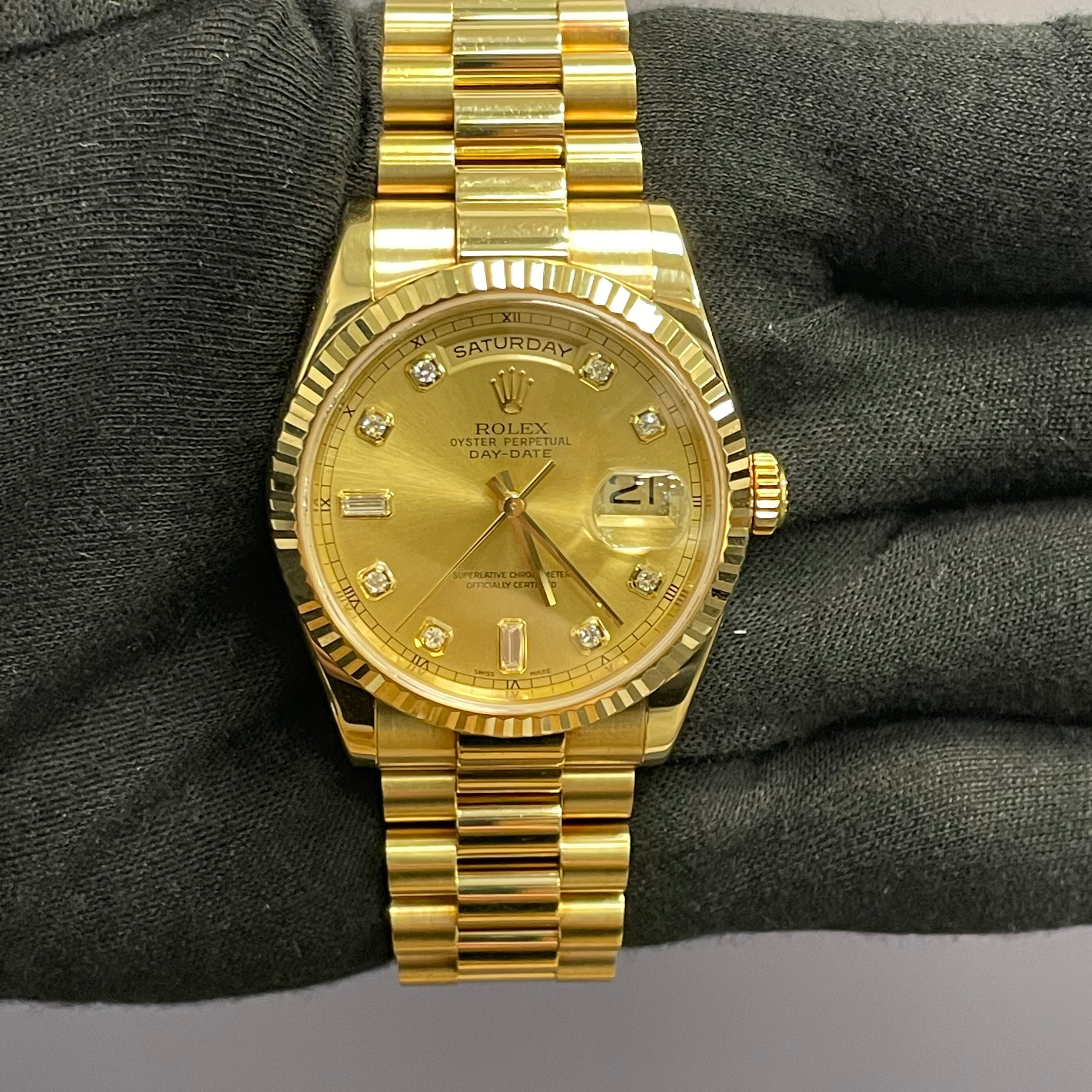 Rolex Day-Date 36mm Blue Dial Watch Ref# 118238 - Happy Jewelers Fine Jewelry Lifetime Warranty