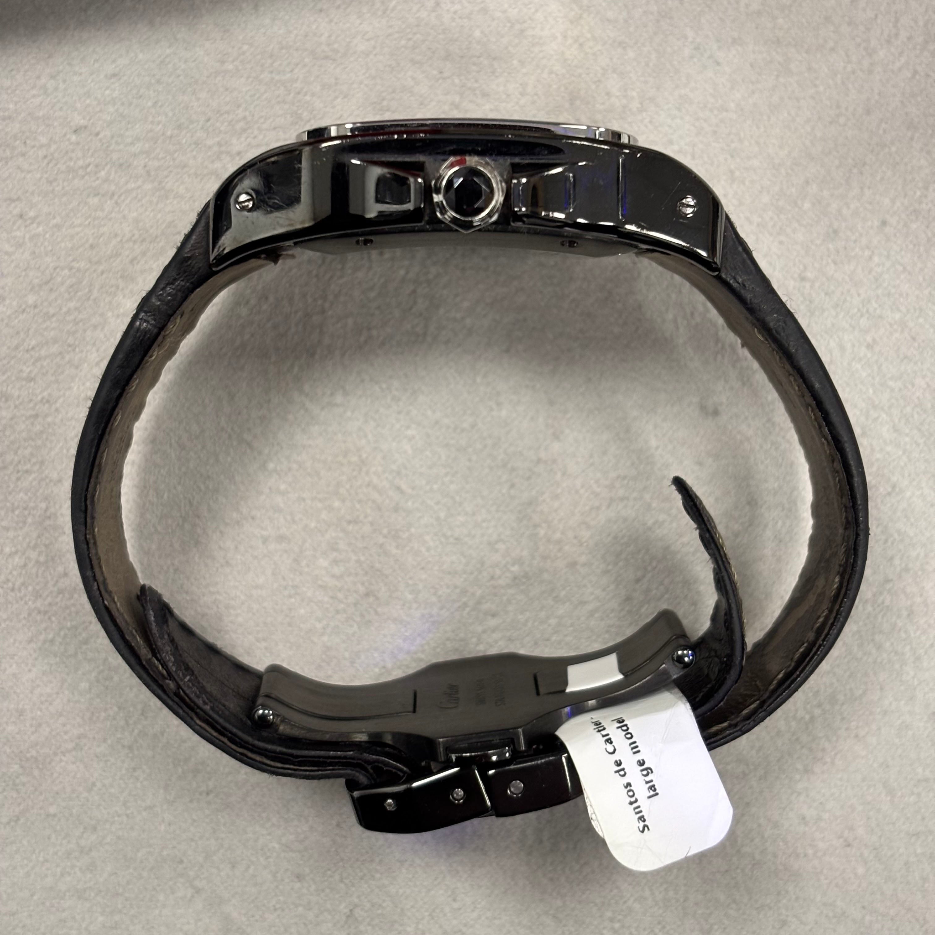 Cartier Santos 33mm Black Dial Watch Ref# W2020008 - Happy Jewelers Fine Jewelry Lifetime Warranty