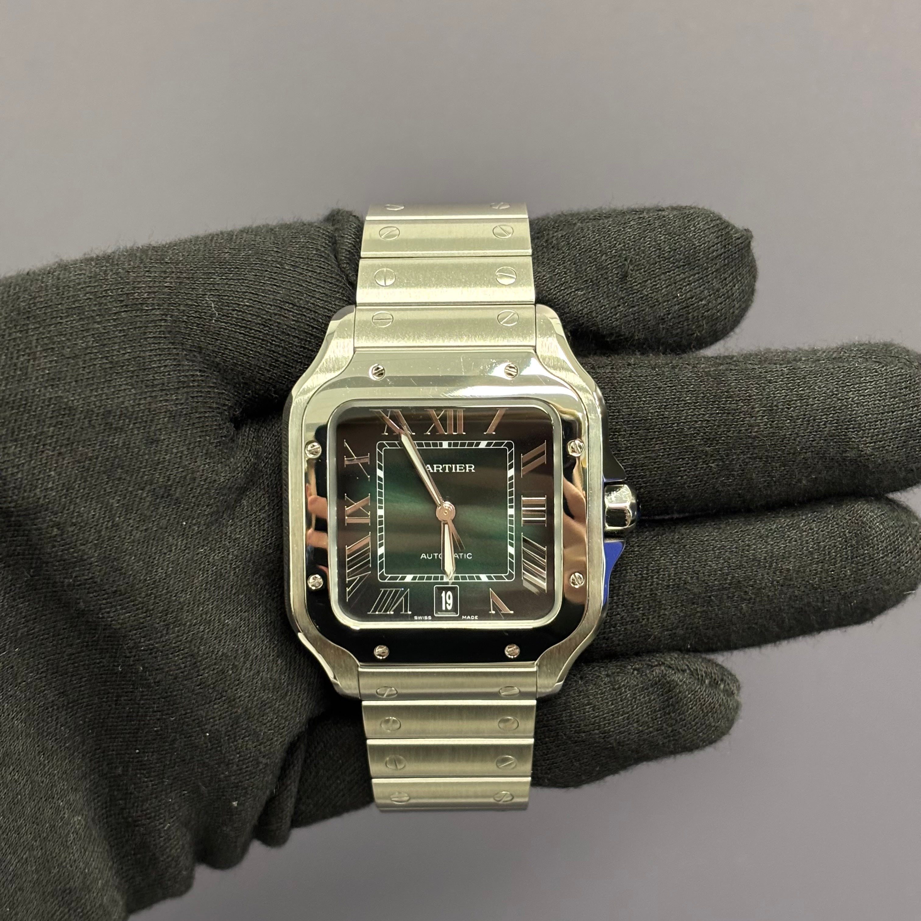 Cartier Santos 40mm Green Dial Watch Ref# WSSA0062 - Happy Jewelers Fine Jewelry Lifetime Warranty