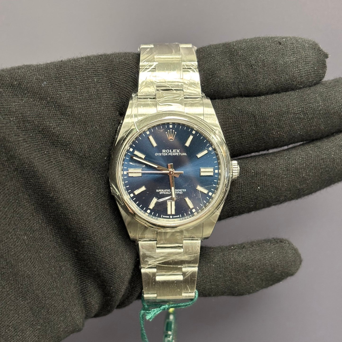 Rolex Oyster Perpetual 41mm Blue Dial Watch Ref# 124300