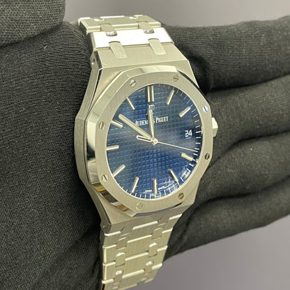 Audemars Piguet Royal Oak 41mm Blue Dial Watch Ref# 15503BC.OO.1220BC.01 - Happy Jewelers Fine Jewelry Lifetime Warranty