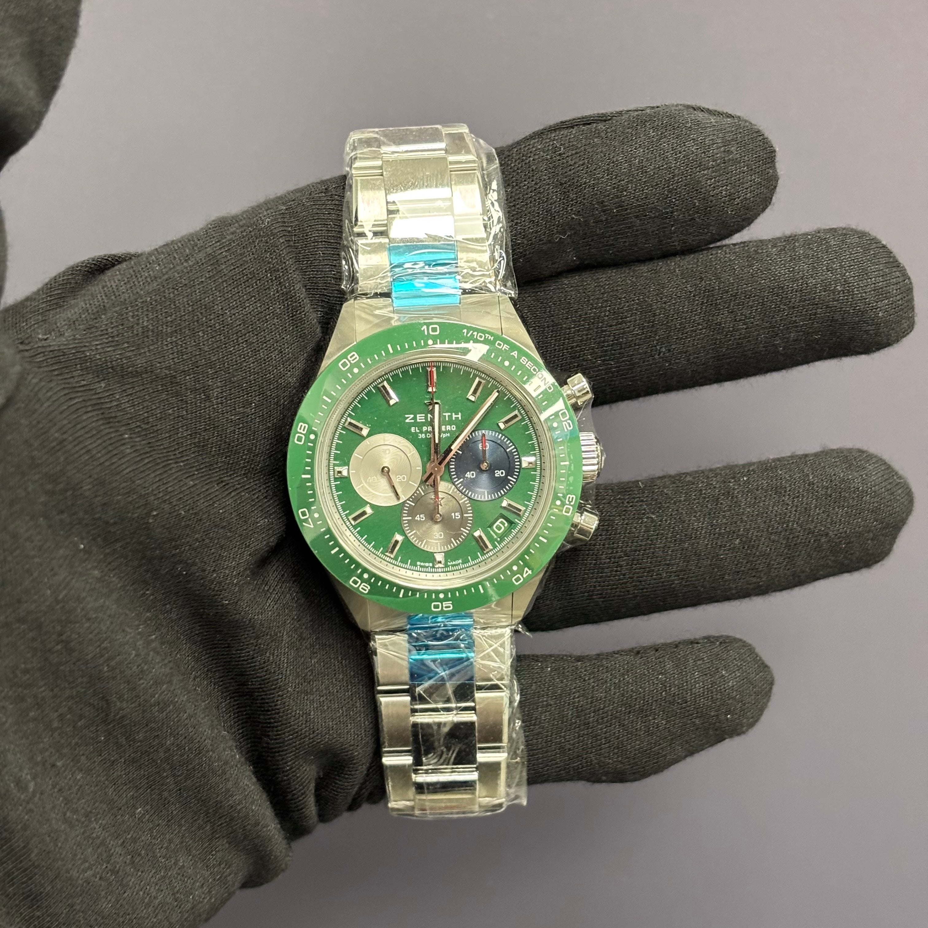 Zenith Choronomaster 41mm Green Dial Watch Ref# 03.3119.3600/56