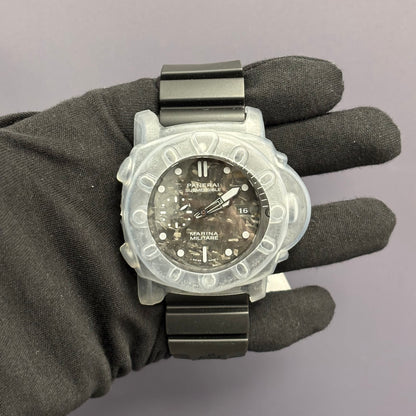 Panerai Submersible 47mm Carbon Dial Watch Ref# PAM02979 - Happy Jewelers Fine Jewelry Lifetime Warranty