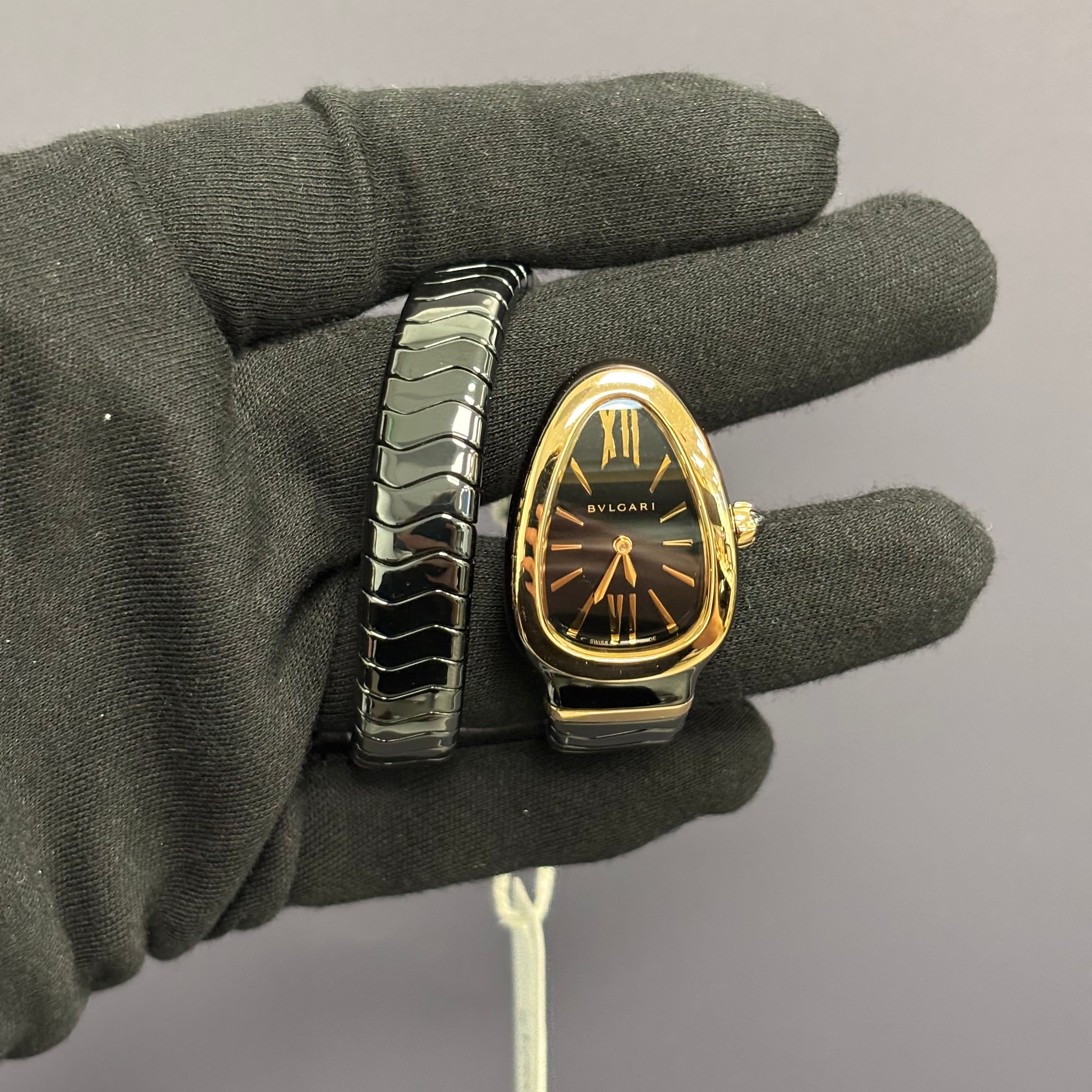 Bvlgari Serpenti 35mm Black Dial Watch Ref# 102735 - Happy Jewelers Fine Jewelry Lifetime Warranty