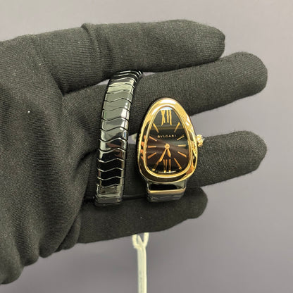 Bvlgari Serpenti 35mm Black Dial Watch Ref# 102735 - Happy Jewelers Fine Jewelry Lifetime Warranty