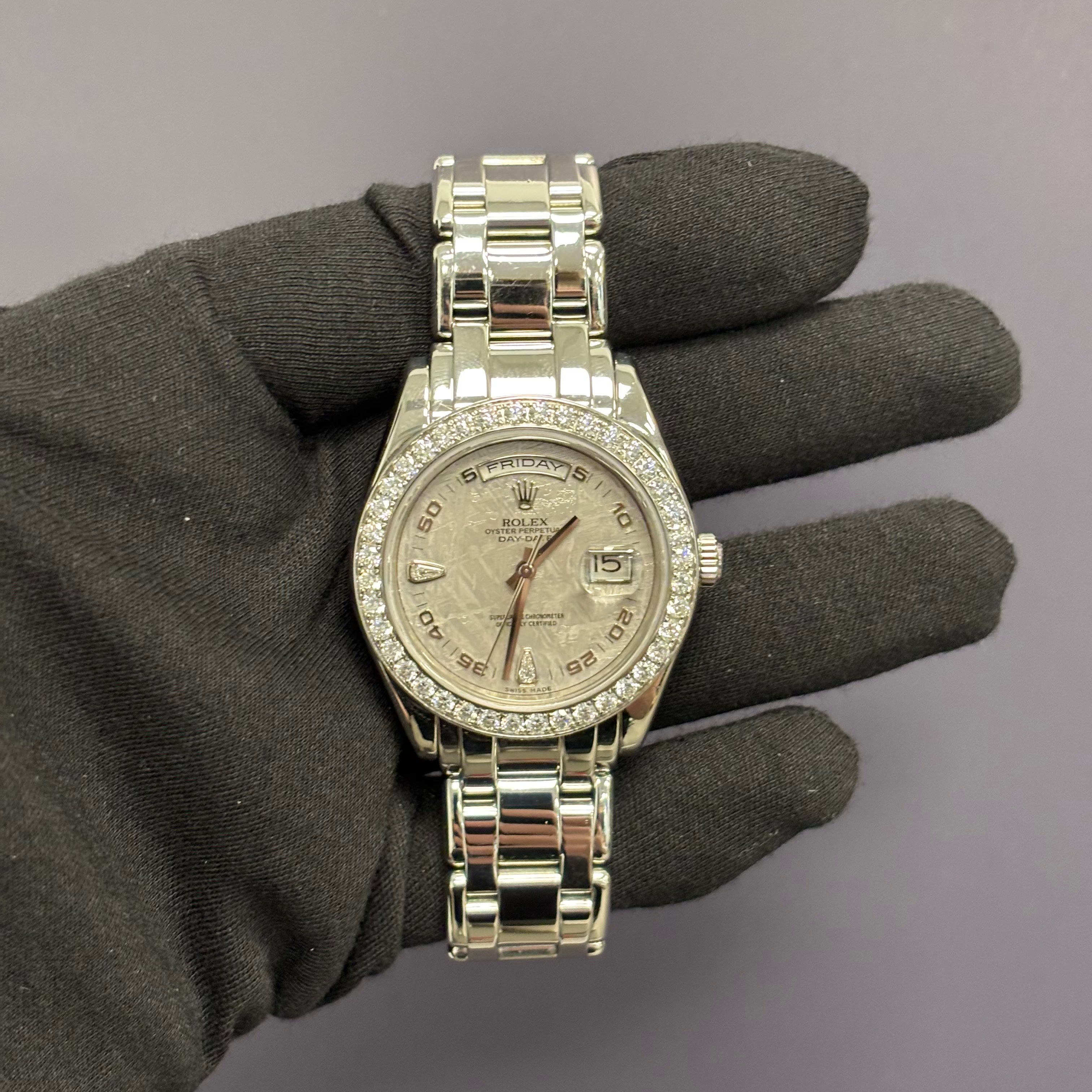 Rolex Masterpiece 39mm Meteorite Dial Watch Ref# 18946 - Happy Jewelers Fine Jewelry Lifetime Warranty