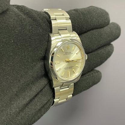 Rolex Oyster Perpetual 34mm Silver Dial Watch Ref# 124200 - Happy Jewelers Fine Jewelry Lifetime Warranty