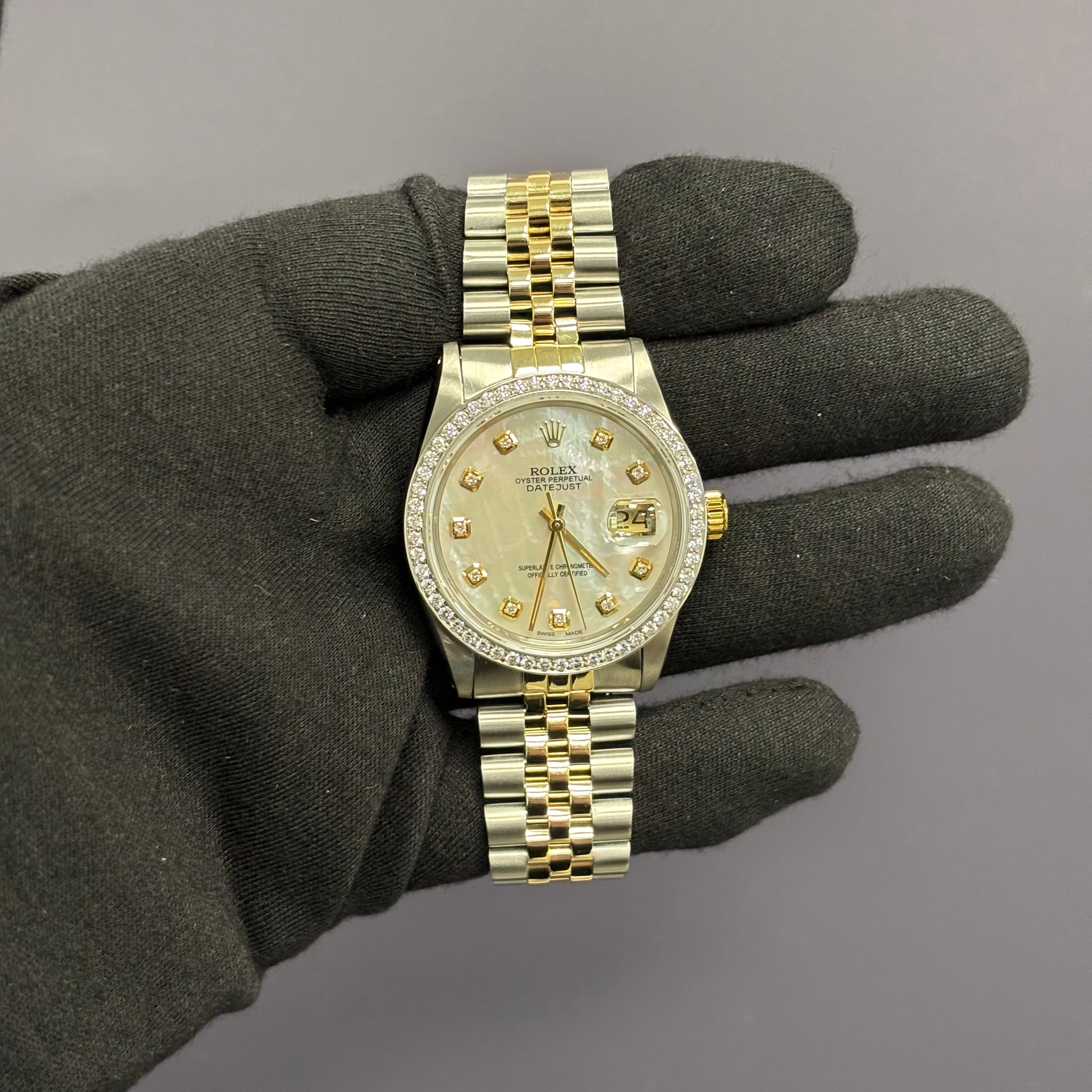 Rolex Datejust 36mm MOP Dial Watch Ref# 16013 - Happy Jewelers Fine Jewelry Lifetime Warranty