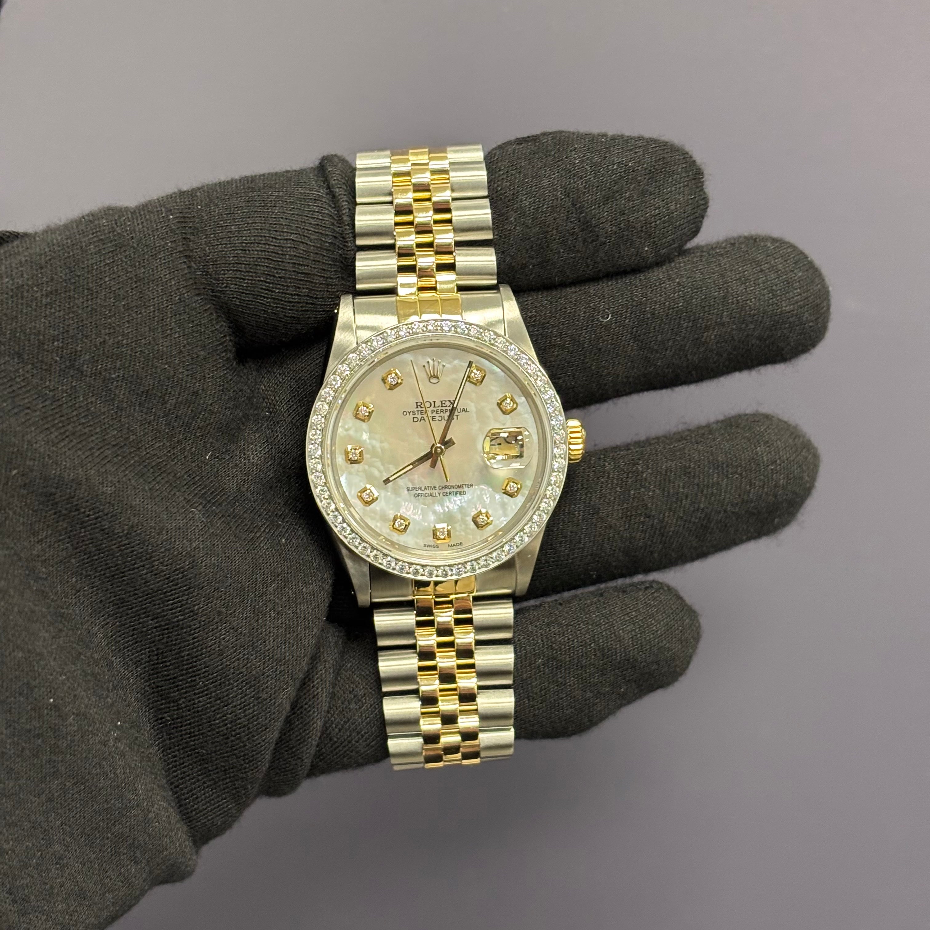 Rolex Datejust 36mm MOP Dial Watch Ref# 16013 - Happy Jewelers Fine Jewelry Lifetime Warranty