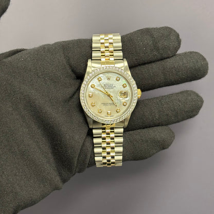 Rolex Datejust 36mm MOP Dial Watch Ref# 16013 - Happy Jewelers Fine Jewelry Lifetime Warranty