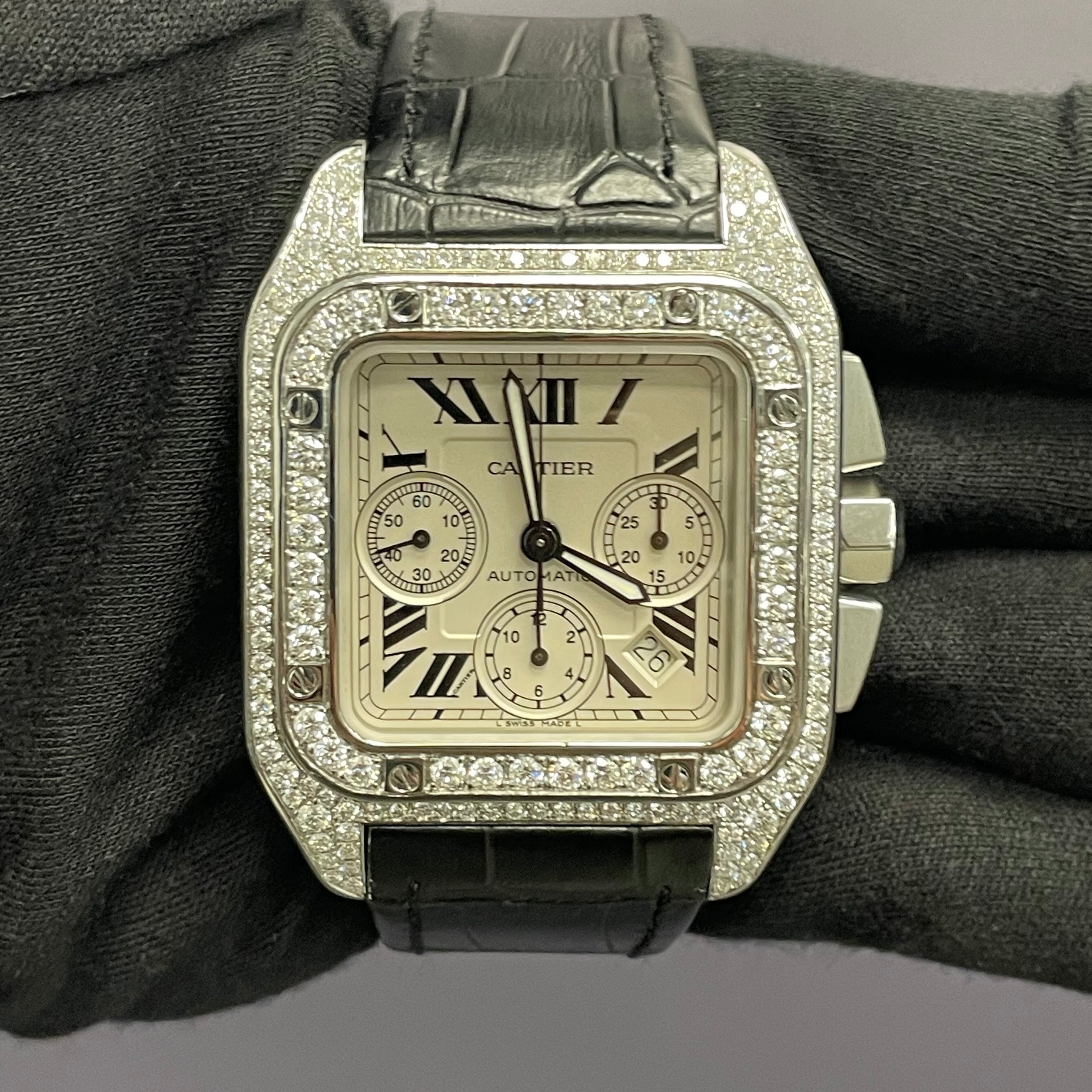 Cartier Santos 41mm White Dial Ref# W20090X8 - Happy Jewelers Fine Jewelry Lifetime Warranty