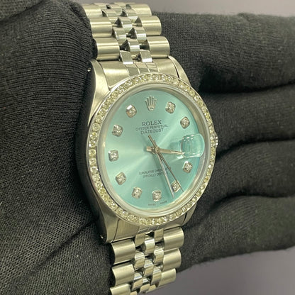 Rolex Datejust 36mm Tiffany Blue Dial Watch Ref# 16234 - Happy Jewelers Fine Jewelry Lifetime Warranty