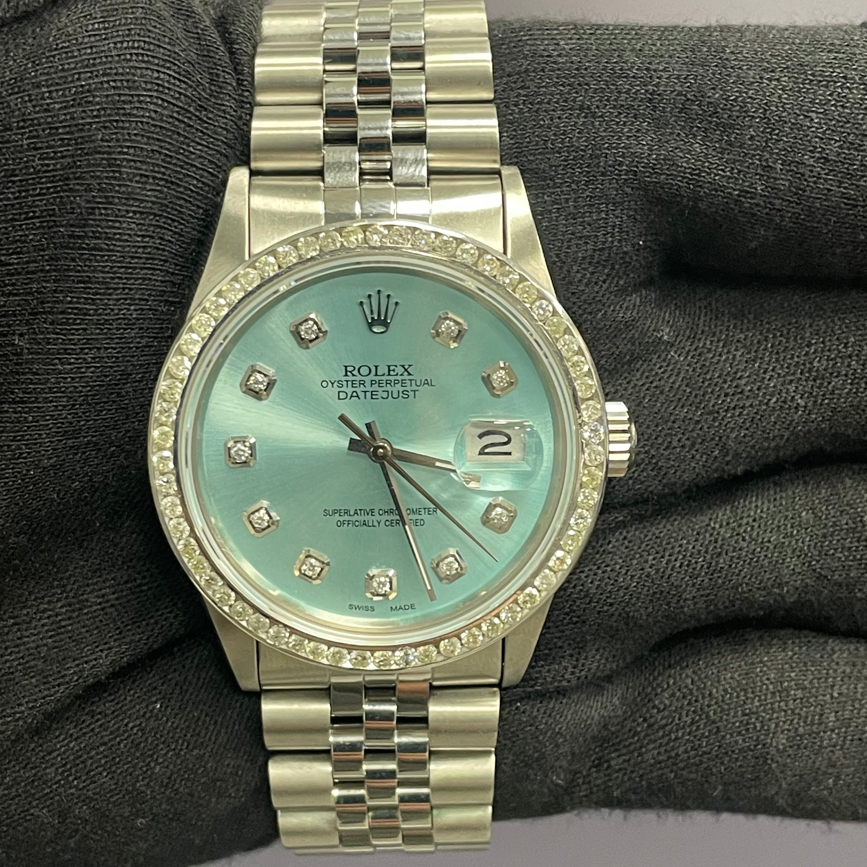 Rolex Datejust 36mm Tiffany Blue Dial Watch Ref# 16234 – Happy