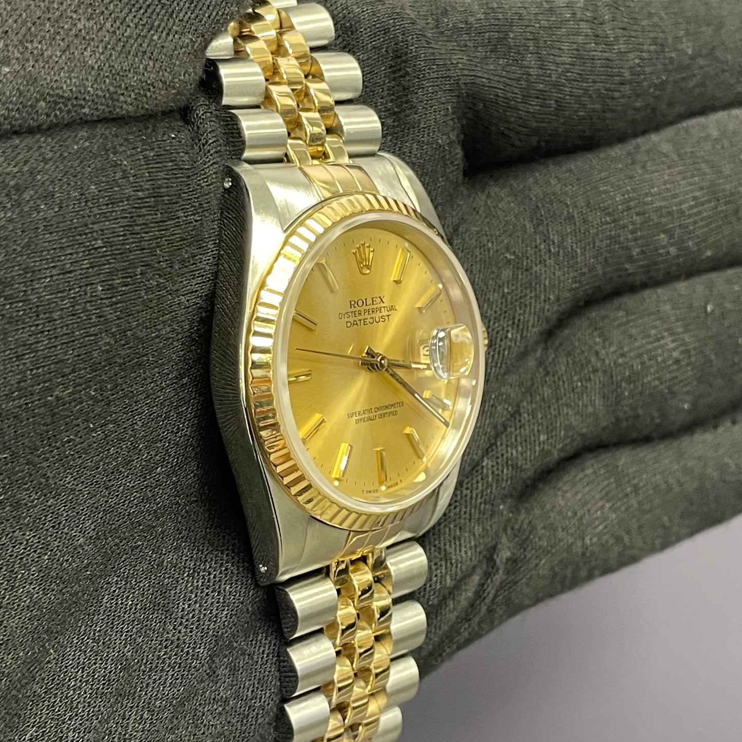 Rolex Datejust 36mm Champagne Dial Watch Ref# 16233