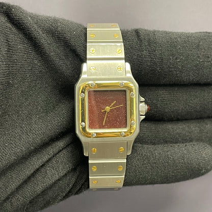 Cartier Santos 29mm Burgundy Dial Watch Ref# 2961 - Happy Jewelers Fine Jewelry Lifetime Warranty