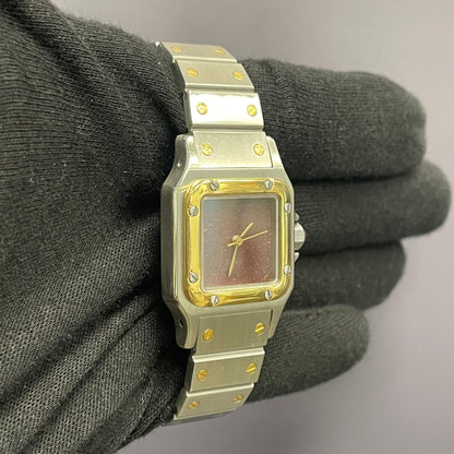Cartier Santos 29mm Burgundy Dial Watch Ref# 2961 - Happy Jewelers Fine Jewelry Lifetime Warranty