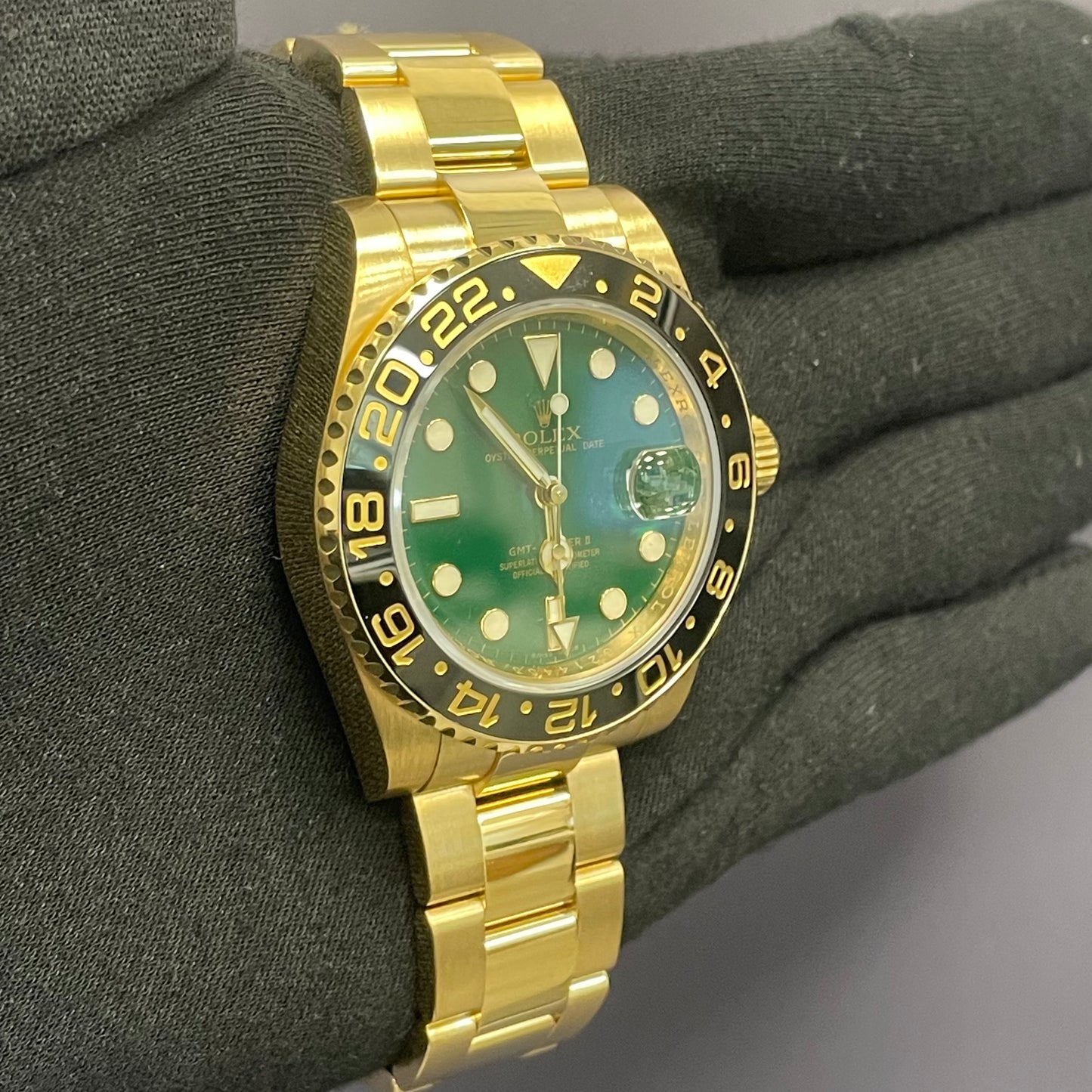 Rolex GMT Master II 40mm Green Dial Ref# 116718 – Happy Jewelers