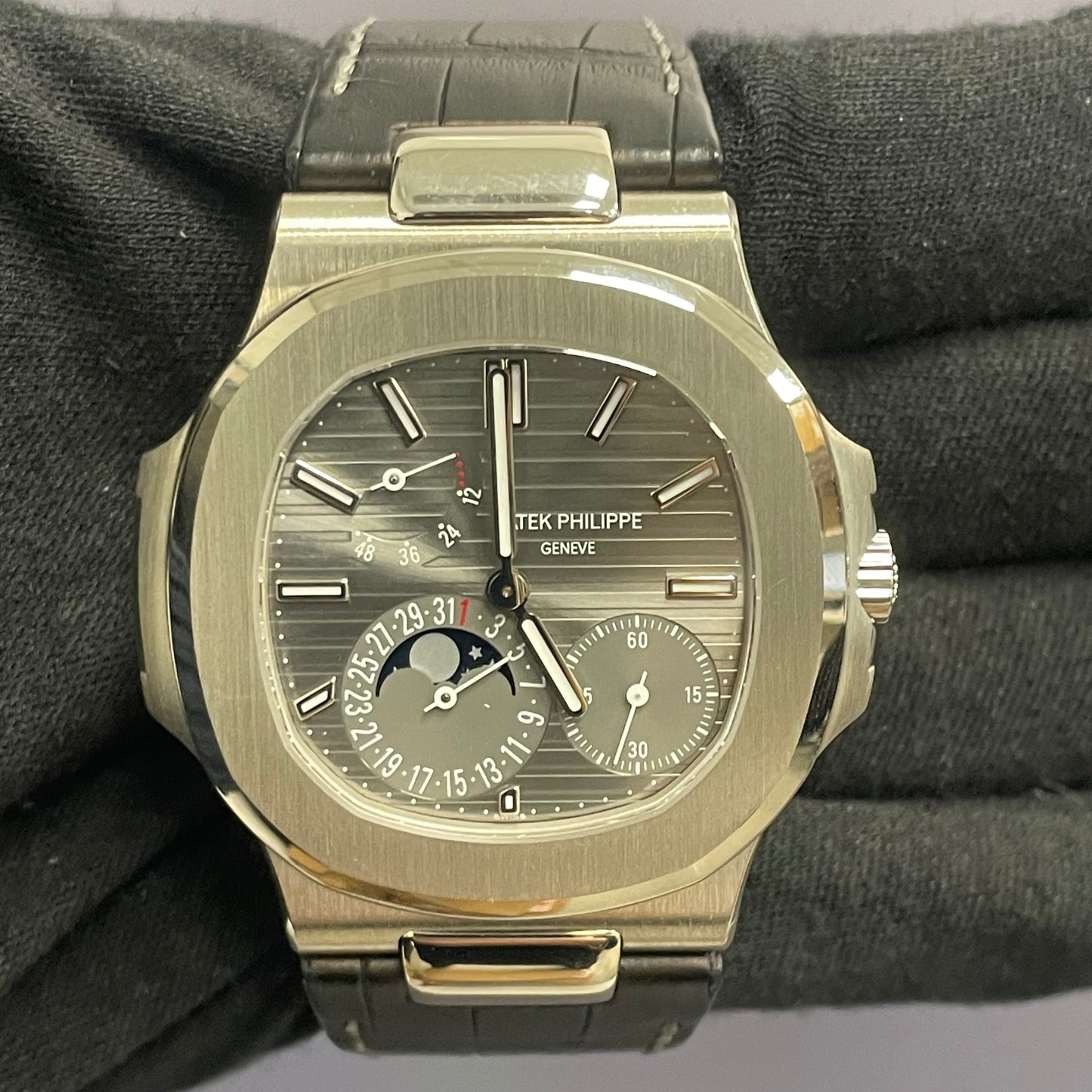 Patek Philippe Nautilus 40mm Grey Dial Watch Ref# 5712G-001