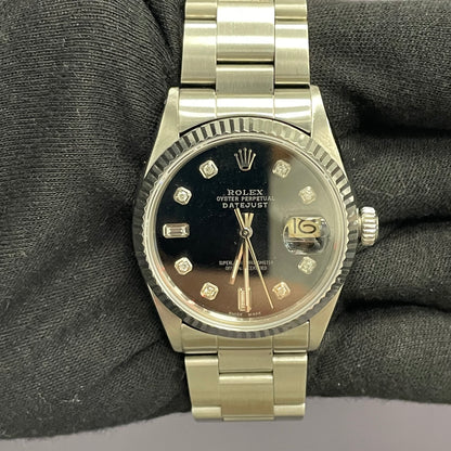 Rolex Datejust 36mm Black Dial Watch Ref# 16014 - Happy Jewelers Fine Jewelry Lifetime Warranty