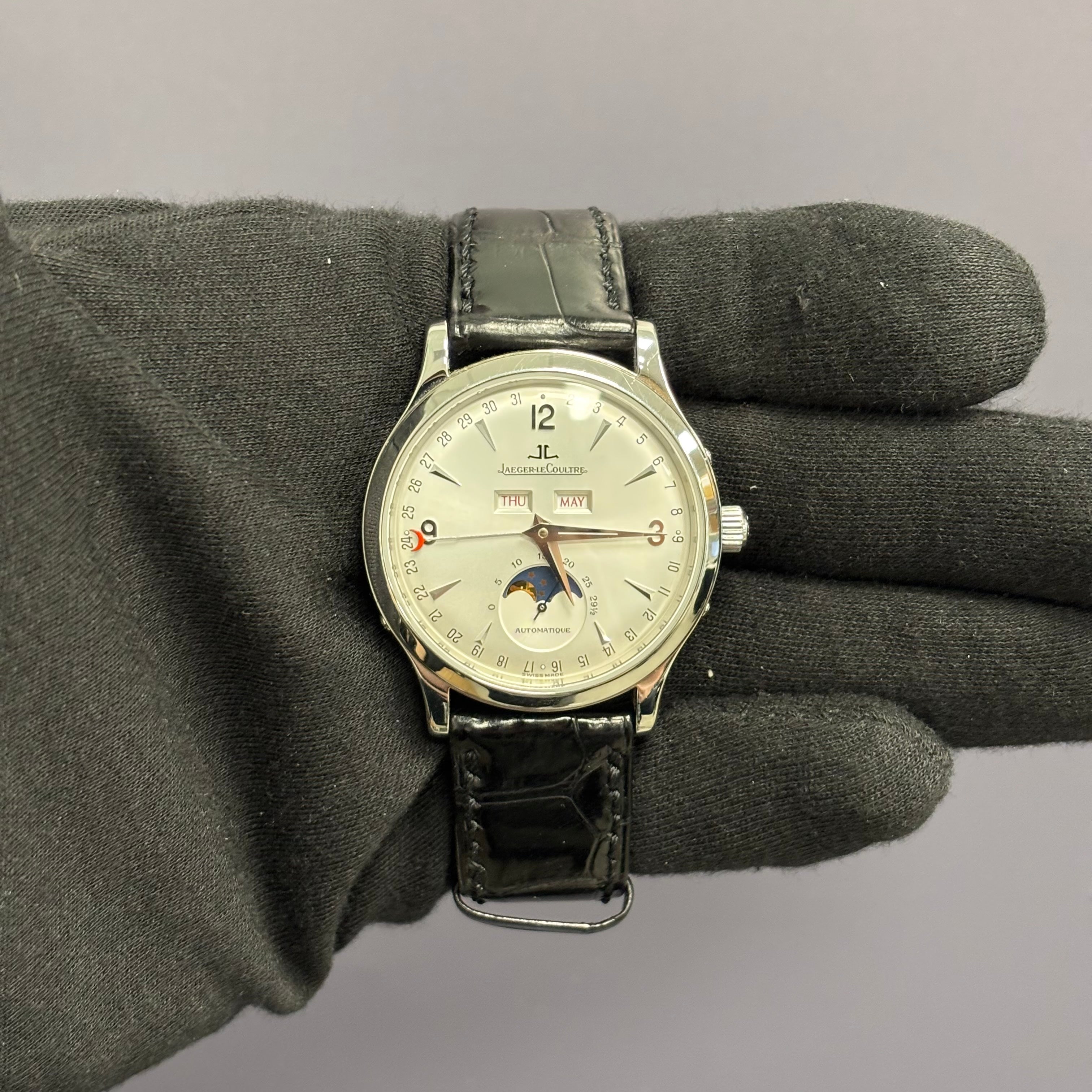 Jaeger-LeCoultre Master 37mm Silver Dial Watch Ref# 140.840.987 - Happy Jewelers Fine Jewelry Lifetime Warranty