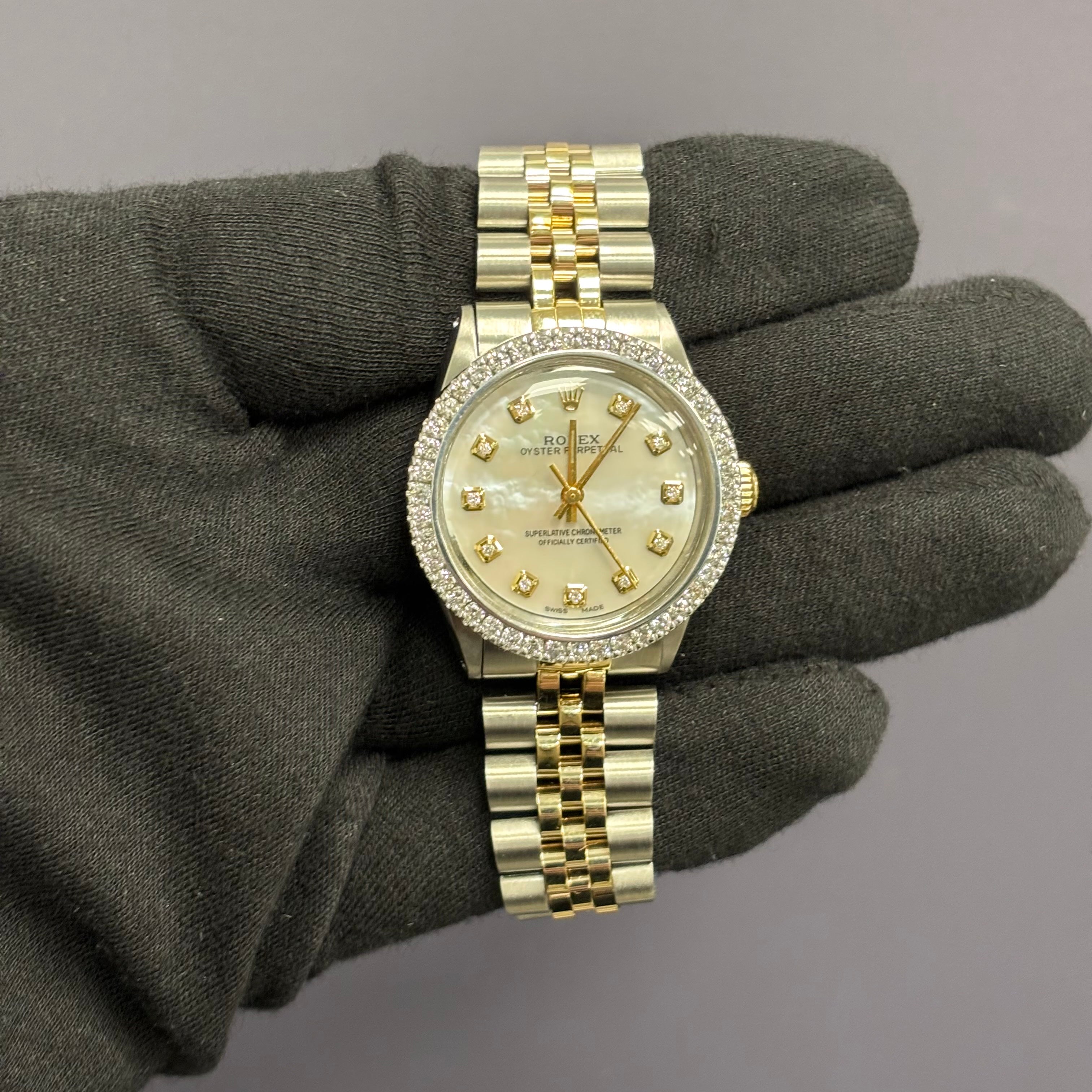 Rolex Oyster Perpetual 26mm MOP Dial Watch Ref# 6748 - Happy Jewelers Fine Jewelry Lifetime Warranty