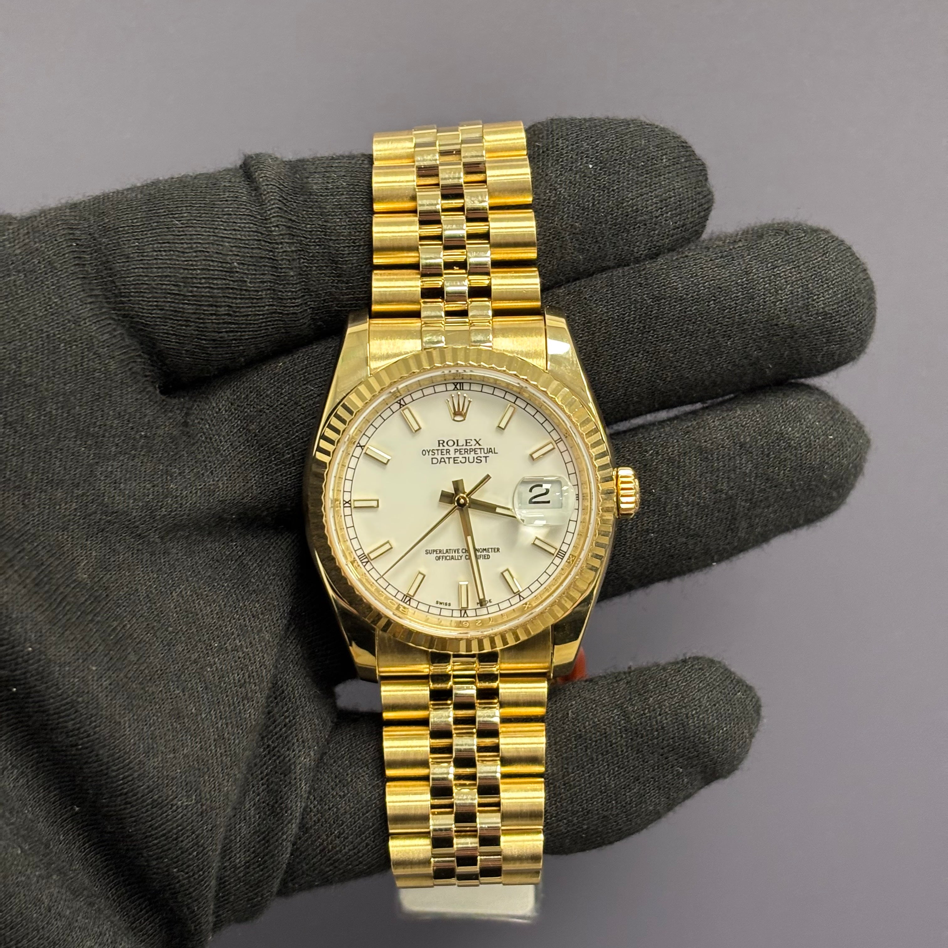 Rolex Datejust 36mm White Dial Watch Ref# 116238 - Happy Jewelers Fine Jewelry Lifetime Warranty