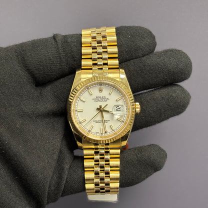 Rolex Datejust 36mm White Dial Watch Ref# 116238 - Happy Jewelers Fine Jewelry Lifetime Warranty