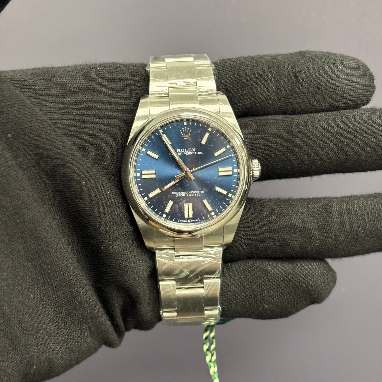 Rolex Oyster Perpetual 41mm Blue Dial Watch Ref# 124300