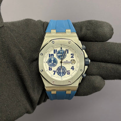 Audemars Piguet Royal Oak Offshore 42mm White Dial Ref# 26020ST.OO.D020IN.01 - Happy Jewelers Fine Jewelry Lifetime Warranty