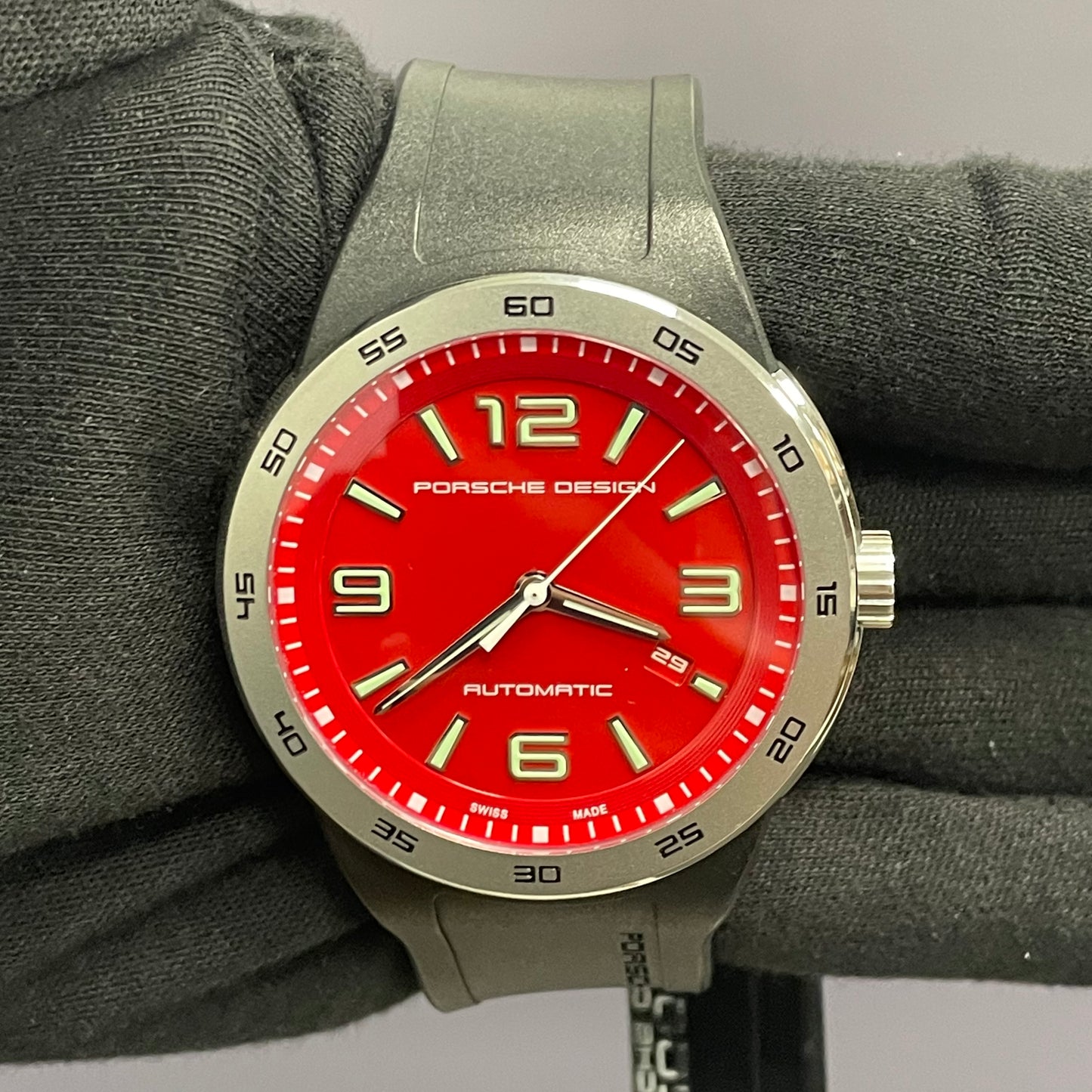 Porsche Design Flat Six 44mm Red Dial Watch Ref# 6310.41.84